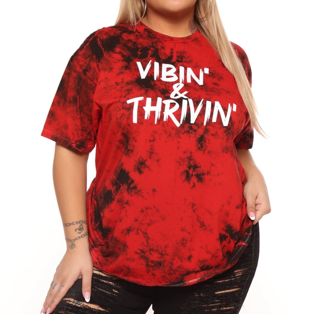 Fashion nova red vibe graphic tshirt plus size 3X